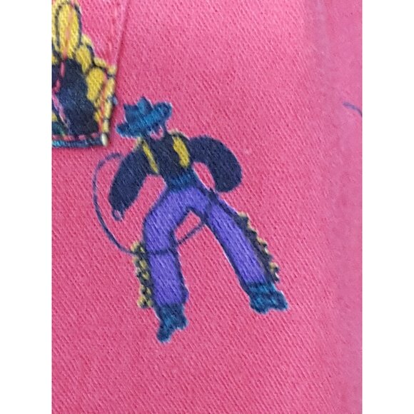 Adobe Rose Vintage 90s Womens Blouse Button Up Shirt Red Western Cowboys L - Picture 10 of 10